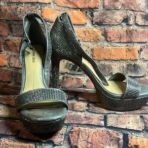 Gianni Bini gun metal heel with strap